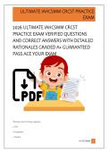 2026 ULTIMATE IAHCSMM CRCST  PRACTICE EXAM VERIFIED QUESTIONS   AND CORRECT ANSWERS WITH DETAILED  RATIONALES GRADED A&plus; GUARANTEED  PASS ACE YOUR EXAM 
