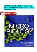 Test Bank for Microbiology&colon; An Evolving Science&comma; 6th Edition by Slonczewski&comma; Foster & Zinser  &vert; Verified Chapters 1-28 Complete &vert; A&plus; Grade &vert; Downloadable PDF