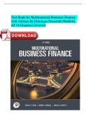 Test Bank for Multinational Business Finance&comma; 16th Global Edition by Eiteman&comma; Stonehill & Moffett &vert; Verified Chapters 1-18 Complete &vert; A&plus; Grade &vert; Downloadable PDF