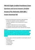 PMI-ACP &lpar;Agile Certified Practitioner&rpar; Exam   Questions and Correct Answers &lpar;Verified  Answers&rpar; Plus Rationales 2026 Q&A &vert;  Instant Download Pdf 