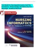Test Bank for Nursing Informatics and the Foundation of Knowledge&comma; 6th Edition by Dee McGonigle & Kathleen Mastrian &vert; Verified Chapters 1-25 Complete &vert; A&plus; Grade &vert; Downloadable PDF