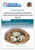 Solutions Manual for  Engineering Economy&comma; 7th Edition by Leland Blank and  Anthony Tarquin &vert;&vert; All Chapters Complete &vert;&vert; Newest Version  2026 - 2027 