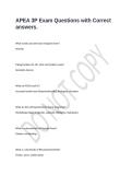 APEA 3P Exam Questions with Correct answers&period;