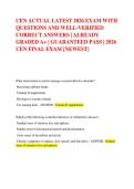 CEN ACTUAL LATEST EXAM WITH QUESTIONS AND WELL-VERIFIED 2026 CORRECT ANSWERS&vert;GRADEDA&plus;&vert;GUARANTEEDPASS&vert;2026 CEN FINAL EXAM&lbrack;NEWEST&rsqb;