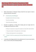Med Surg HESI Practice Questions With  correct Answers Latest Update 2026 GRADED  A&plus;