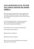 NCLEX ARCHER REVIEW ACTUAL TEST PAPER 2026 COMPLETE QUESTIONS AND ANSWERS GRADED A&plus;