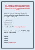 New York State EMT Basic Written Exam Version 1  Newest Verified Exam Preparation With Complete  Questions And Correct Detailed Answers&vert;&vert; Newest  Exam&excl;&excl;&excl;
