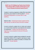 NACE Care Of Childbearing Family Actual Verified  Exam Newest With Complete 100 Questions And  Correct Detailed Answers&vert;&vert; Newest Exam&excl;&excl;&excl;