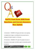 KLETC Final Exam 2026 &lpar;53 Questions&rpar; &ndash; KLETC100 Kansas Law Enforcement Training Center &ndash; Constitutional Law&comma; Use of Force & Kansas Criminal Statutes Complete Exam Q&A