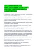 ATI COMMUNITY HEALTH PROCTORED EXAM QUESTIONS & UPDATED CORRECT ANSWERS LATEST VERSION