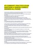 ATI COMMUNITY PRACTICE B EXAM QUESTIONS & VERIFIED CORRECT ANSWERS ALL PASSED