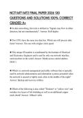 NCTI MT1 MT2 FINAL PAPER 2026 130 QUESTIONS AND SOLUTIONS 100&percnt; CORRECT GRADED A&plus;