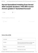 Harvard Spreadsheet Modeling Exam Newest 2026 Complete Questions &vert; With 100&percnt; Correct Answers graded A&plus; Guaranteed Success&excl;&excl;
