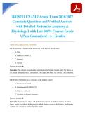 BIOS251 EXAM 2 Actual Exam 2026&sol;2027 Complete Questions and Verified Answers with Detailed Rationales Anatomy & Physiology I with Lab 100&percnt; Correct Grade A Pass Guaranteed - A&plus; Graded