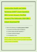 Construction Health and Safety  Technician &lpar;CHST&reg;&rpar; Exam Questions  With Correct Answers &lpar;Verified  Answers&rpar; Plus Rationales 2026 Q&A &vert;  Instant Download Pdf 