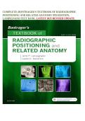 Test Bank for Bontrager&rsquo;s Textbook of Radiographic Positioning and Related Anatomy&comma; 9th Edition &lpar;ISBN 9780323682989&rpar; &ndash; Complete Verified Q&A &lpar;Lampignano&rpar; &vert; A&plus;