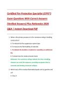 Certified Fire Protection Specialist &lpar;CFPS&reg;&rpar;  Exam Questions With Correct Answers  &lpar;Verified Answers&rpar; Plus Rationales 2026  Q&A &vert; Instant Download Pdf
