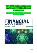 TEST BANK for Financial Accounting 13th Edition by C William Thomas and Wendy M&period; Tietz Verified Chapter's 1 - 12 &vert; Complete