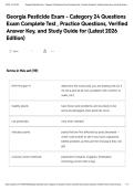 Georgia Pesticide Exam - Category 24 Questions Exam Complete Test &comma; Practice Questions&comma; Verified Answer Key&comma; and Study Guide for &lpar;Latest 2026 Edition&rpar;