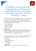 NU641 QUIZ 1 Actual Exam 2026&sol;2027 Complete Questions and Verified Answers with Detailed Rationales Advanced Clinical Pharmacology Grade A 100&percnt; Correct Pass Guaranteed - A&plus; Graded