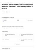 Wonderlic Verbal Review EXAM &lpar;updated 2026&rpar;   Questions & Answers &vert; Latest Already Graded A&plus; UPDATE