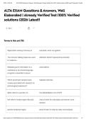 ALTA EXAM Questions & Answers&comma; Well Elaborated &lowbar; Already Verified Test &lowbar;100- Verified solutions &lowbar;2026 Latest&excl;&excl; 