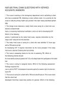 NUR-265 FINAL EXAM QUESTIONS WITH VERIVIED ACCURATE ANSWERS