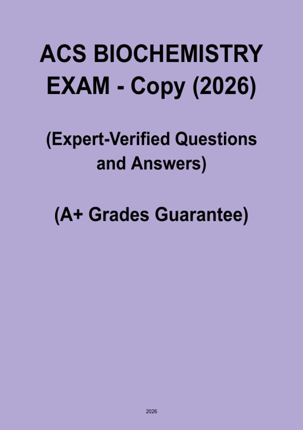 ACS Biochemistry Exam 2026 PDF – Comprehensive Practice & Study Guide ...
