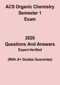 ACS Organic Chemistry Semester 1 Study Guide PDF &vert; Orgo 1 Practice Test & Comprehensive Exam Review