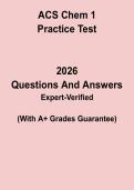 ACS Chem 1 Practice Test PDF &vert; General Chemistry I Mock Exam & Comprehensive Review
