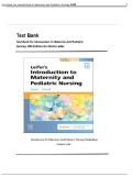 Test Bank for Introduction to Maternity and Pediatric Nursing&comma; 10th Edition by Carolyn L&period; Leifer &lpar;ISBN 978‑0323597132&rpar; &ndash; Complete Verified Questions & Answers &vert; A&plus; Study Guide