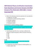 ABR Medical Physics Certification Examination  Exam Questions and Correct Answers &lpar;Verified  Answers&rpar; Plus Rationales 2026 Q&A &vert; Instant  Download Pdf