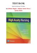 Test Bank for High-Acuity Nursing 7th Edition by Kathleen Wagner&comma; Melanie Hardin-Pierce&comma; All Chapters
