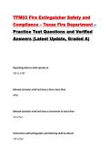 TFM03 Fire Extinguisher Safety and Compliance &ndash; Texas Fire Department &ndash; Practice Test Questions and Verified Answers &lpar;Latest Update&comma; Graded A&rpar;