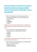 ABA Pain Medicine Certification Examination  Questions and Correct Answers &lpar;Verified  Answers&rpar; Plus Rationales 2026 Q&A &vert; Instant  Download Pdf  