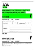 AQA GCSE Mathematics 8300&sol;2F Actual 2025 Exam Paper &plus; Mark Scheme &lpar;Fully Merged&rpar;
