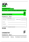 AQA GCSE Chemistry 8462&sol;2F Actual 2025 Exam Paper &plus; Mark Scheme &lpar;Fully Merged&rpar;