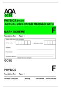 AQA GCSE Physics 8463&sol;1F Actual 2025 Exam Paper &plus; Mark Scheme &lpar;Fully Merged&rpar;
