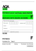 AQA GCSE Physics 8463&sol;2F Actual 2025 Exam Paper &plus; Mark Scheme &lpar;Fully Merged&rpar;