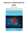Instructor&rsquo;s Manual and Test Bank for Cognition&comma; 7th edition by Gabriel A Radvansky&comma; Mark H&period; Ashcraft&comma; Chapter 1-15 &vert; All Chapters  
