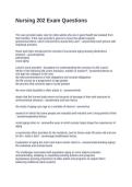 Nursing 202 Exam Questions and Answers