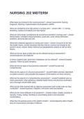 NURSING 202 MIDTERM QUESTIONS AND ANSWERS 2026
