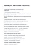 Nursing 202 Questions and Answers 100&percnt; Correct