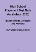 High School Placement Test Math Vocabulary 2026 PDF &ndash; Complete Study Guide