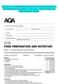 AQA GCSE &ndash; FOOD PREPARATION AND NUTRITION-Paper 1 Food Preparation and Nutrition - June 2025 - Question Paper and Marking Scheme Merged