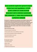 TEXAS PESTICIDE APPLICATOR GENERAL CHAPTER 2 STATE LAWS AND REGULATIONS COMPLETE STUDY GUIDE 2026&sol;2027 WITH VERIFIED QUESTIONS AND ANSWERS &vert;&vert; 100&percnt; PASS GUARANTEE &vert; UPDATED VERSION