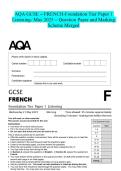 AQA GCSE - FRENCH-Foundation Tier Paper 1 Listening- May 2025 - Question Paper and Marking Scheme Merged