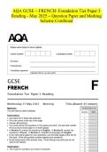 AQA GCSE - FRENCH- Foundation Tier Paper 3 Reading - May 2025 - Question Paper and Marking Scheme Combined