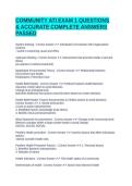 COMMUNITY ATI EXAM 1 QUESTIONS & ACCURATE COMPLETE ANSWERS PASSED