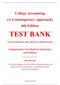 Test Bank &ndash; College Accounting &lpar;A Contemporary Approach&rpar;&comma; 6th Edition &ndash; M&period; David Haddock&comma; John Ellis Price&comma; & Michael Farina &ndash; ISBN 9781265644109 &lpar;Chapters 1&ndash;13 Covered&rpar;